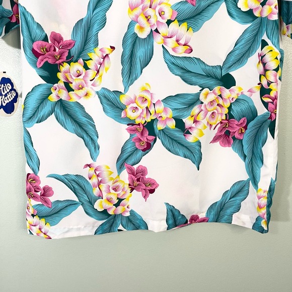 Hilo Hattie Men's Floral Hawaiian Aloha Short Sleeve Button Up Shirt Medium - Picture 7 of 9